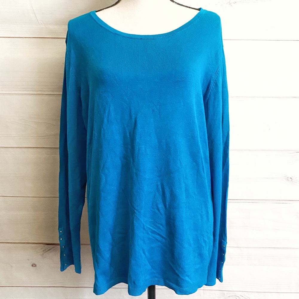 NWT JM Collection Blue Crewneck Sweater